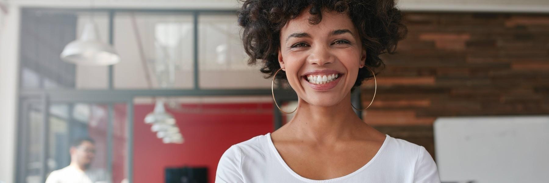 woman with porcelain veneers in durham nc